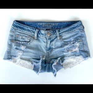 American Eagle Low Rise Shortie Denim Shorts
